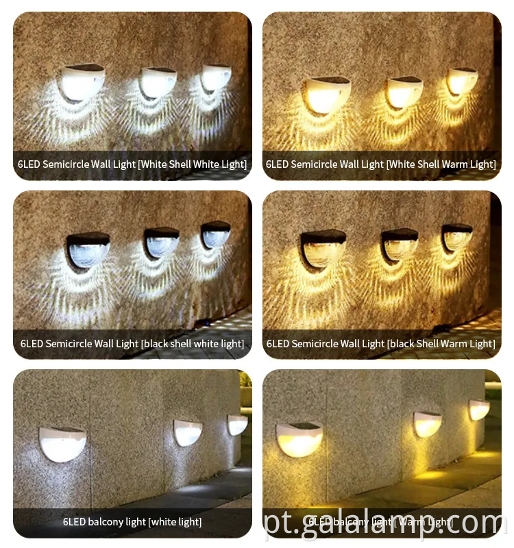 Luz de parede LED à prova d'água movida a energia solar para iluminação noturna